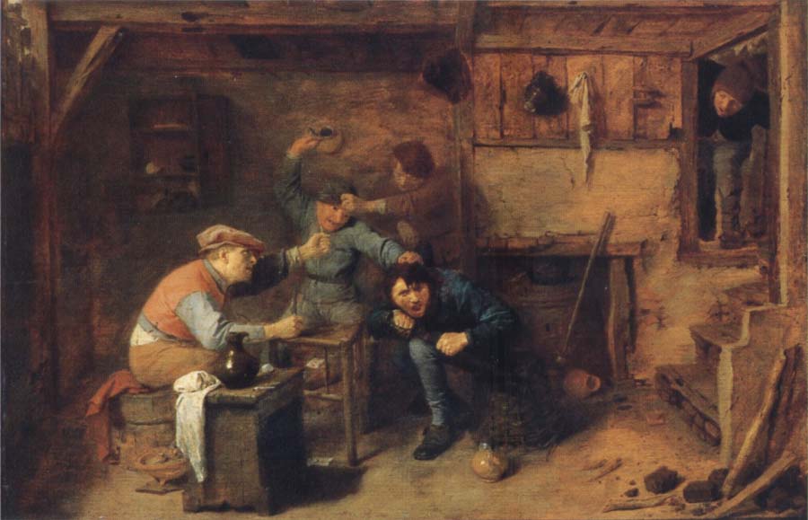 BROUWER, Adriaen Card players quarrelling